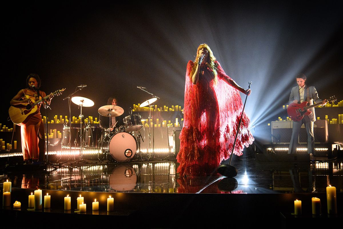EDITORIAL USE ONLY Florence Welch of Florence and the Machine performing during filming for the Graham Norton Show at BBC Studioworks 6 Television Centre, Wood Lane, London, to be aired on BBC One on Friday evening. November 10, 2022