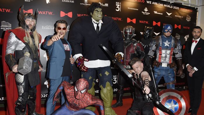 Gala event 'We Are The World', Berlinale 2020The Avengers (Cosplay) with Mustafa Goktas at the gala event 'We Are The World' as part of the Berlinale 2020/70th Berlin International Film Festival at the Hotel Bristol. Berlin, February 22, 2020 | usage worldwide (Photo by Nicole Kubelka/Geisler-Fotopress / Geisler-Fotopress / dpa Picture-Alliance via AFP)