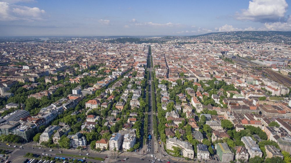 Aerial,Photo,From,A,Drone,Shows,The,Andrassy,Road,In