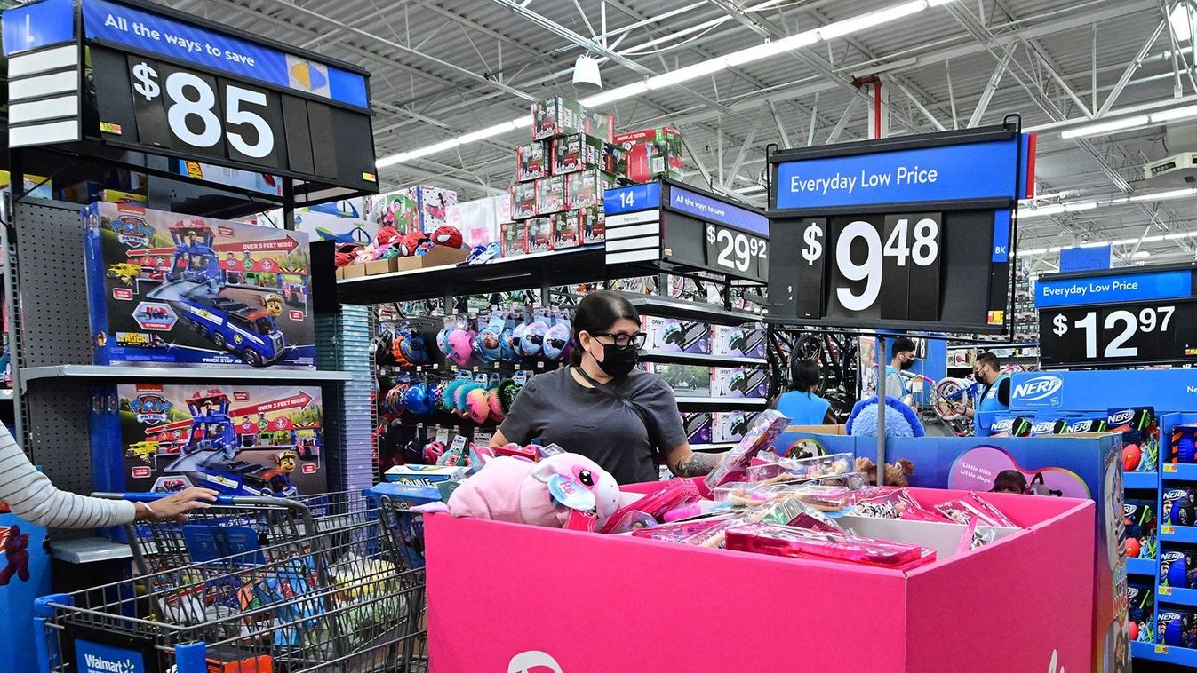 A woman shops for toys at a Walmart store in Rosemead, California on November 22, 2022. Analysts cited good results from Best Buy and some other retailers which offered hope that a resilient American consumer will keep spending during the critical shopping season that begins on "Black Friday." (Photo by Frederic J. BROWN / AFP)