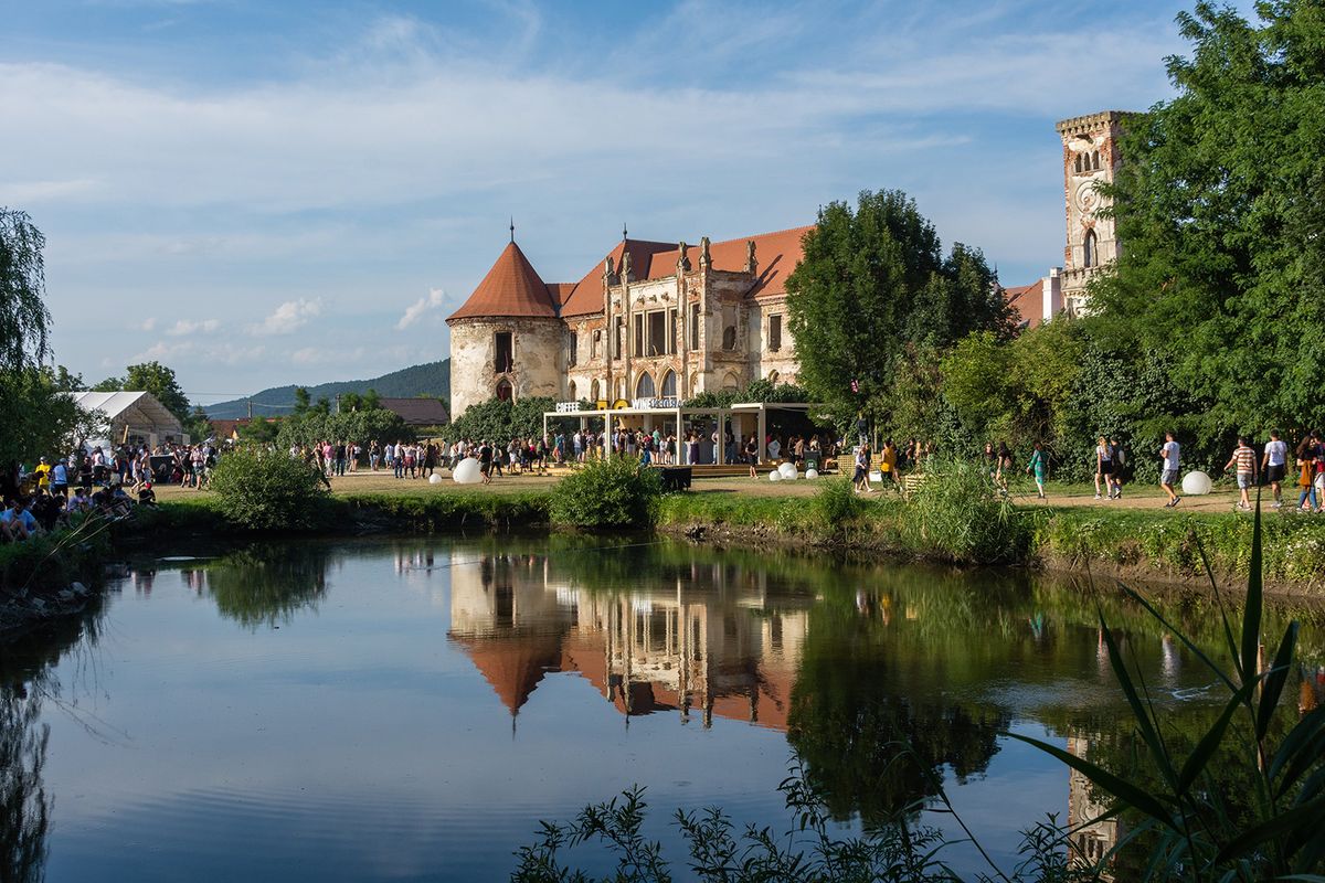 Romania-July 2019 Electric Castle festival held on the Transylvanian domain of the Bánffy Castle, near Cluj-Napoca. A festival of music, technology and alternative arts