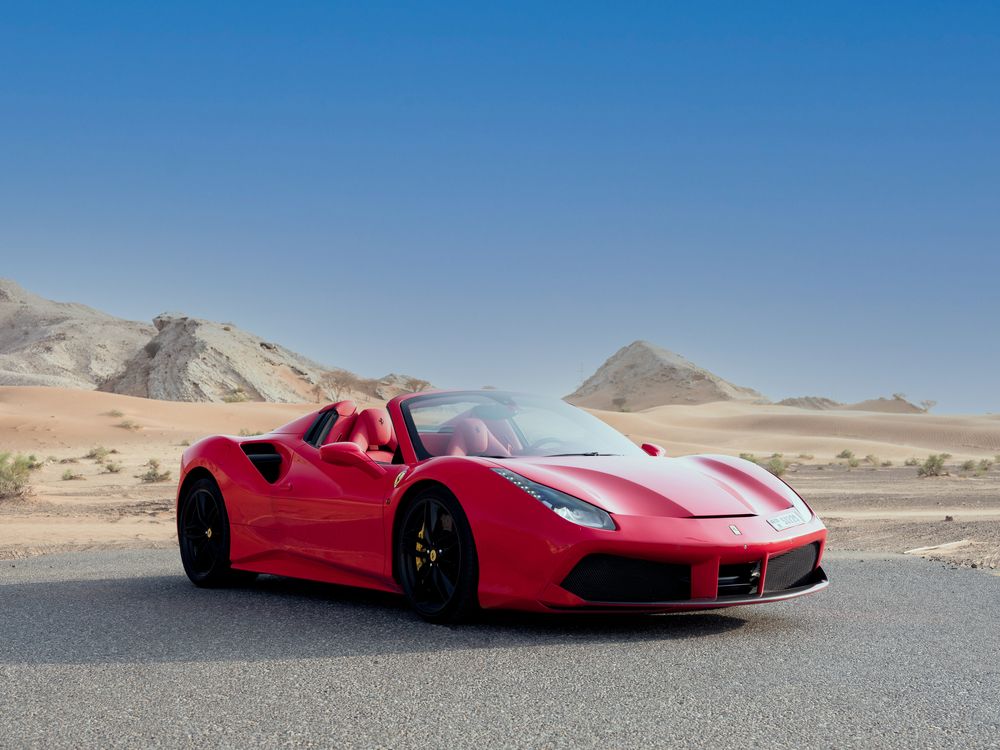 Dubai,Uae,-,08-15-2021:,Red,Ferrari,488,Spider,Super,Car