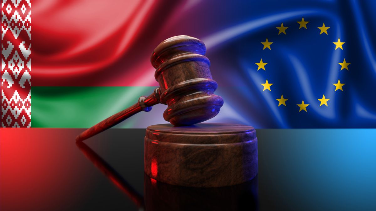 Belarus-eu,Rule,Of,Law,Dispute.,Belarusian,Legal,Dispute,With,The
Belarus-EU Rule of Law dispute. Belarusian legal dispute with the European Union.	3d illustration.
fehéroroszország