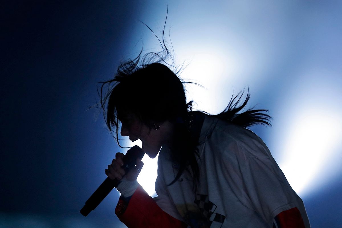 US singer Billie Eilish performs on stage at the Lollapalooza 2023 music festival in Santiago, on March 17, 2023 (Photo by JAVIER TORRES / AFP)
