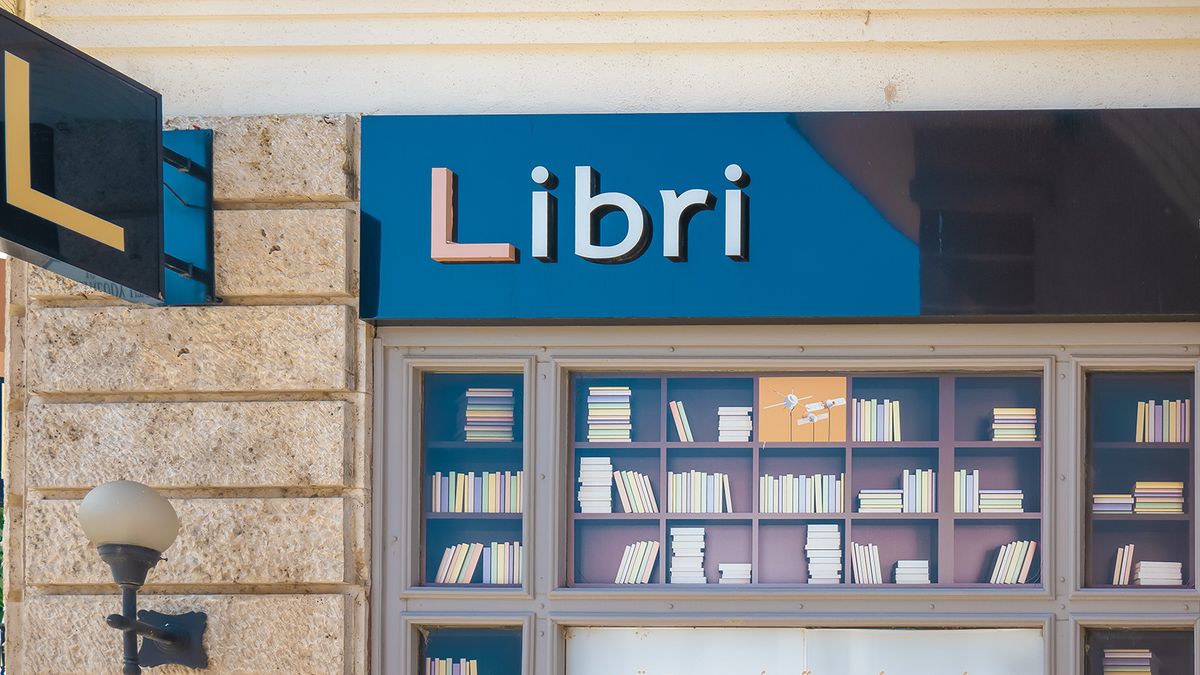Gyor Hungary 06 30 2019:The front of a Libri bookstore. Libri Kiadó was founded in Budapest in August 2011. One of the largest retail bookseller in Hungary.