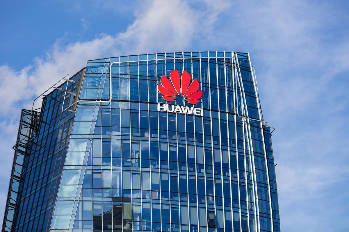 Vilnius,,Lithuania,-,April,2,,2016,:,Huawei,Skyscraper,In