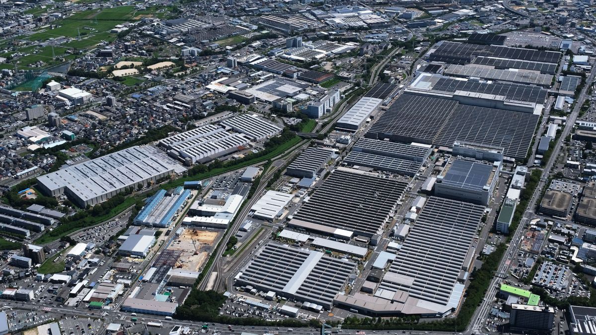 Toyota Motor's 12 plants in Japan stops operatingAn aerial photo shows the Motomachi factory of Japanese TOYOTA MOTOR CORPORATION  in Toyota City, Aichi Prefecture on Aug. 29, 2023. Toyota, the world's largest car maker, suspended operations at 12 of its 14 domestic plants following the glitch that left the company unable to order supplies due to a system malfunction. ( The Yomiuri Shimbun ) (Photo by NORIAKI SASAKI / Yomiuri / The Yomiuri Shimbun via AFP)