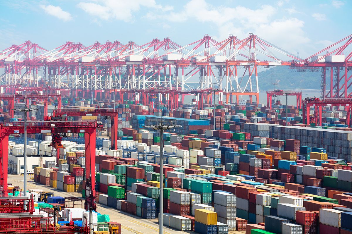 Closeup,Industrial,Port,With,Containers,,Shanghai,Yangshan,Deepwater,Port,Is