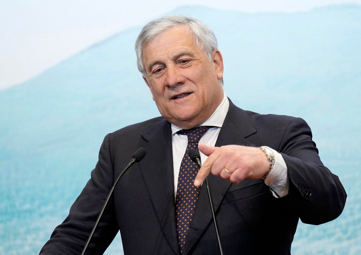 Italy's Foreign Minister Antonio Tajani addresses a press conference at the end of a G7 Foreign ministers’ meeting at Karuizawa Prince Hotel in Karuizawa, Nagano prefecture on April 18, 2023. (Photo by Franck ROBICHON / POOL / AFP)