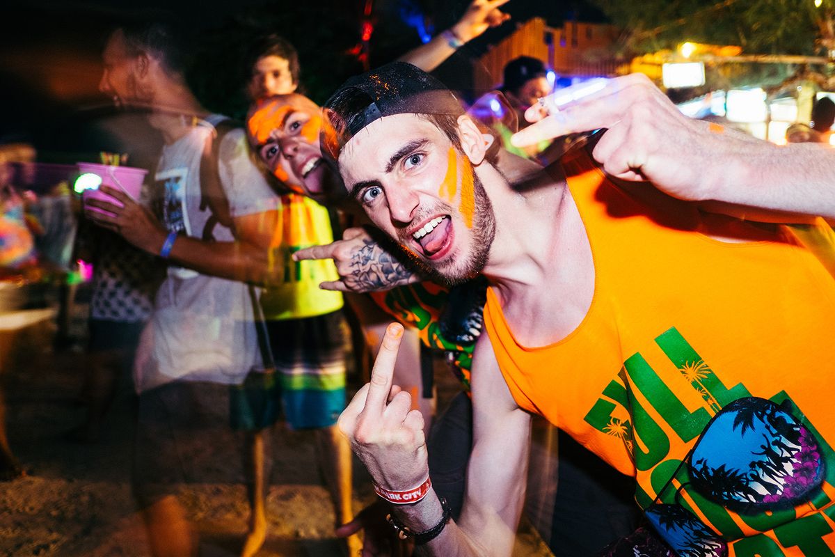 PHANGAN, THAILAND - May 21, 2016, There are about 10,000 people every month at this Phangan beach Full moon party, Most crazy Beach party in the world at Koh Phangan , Thailand .