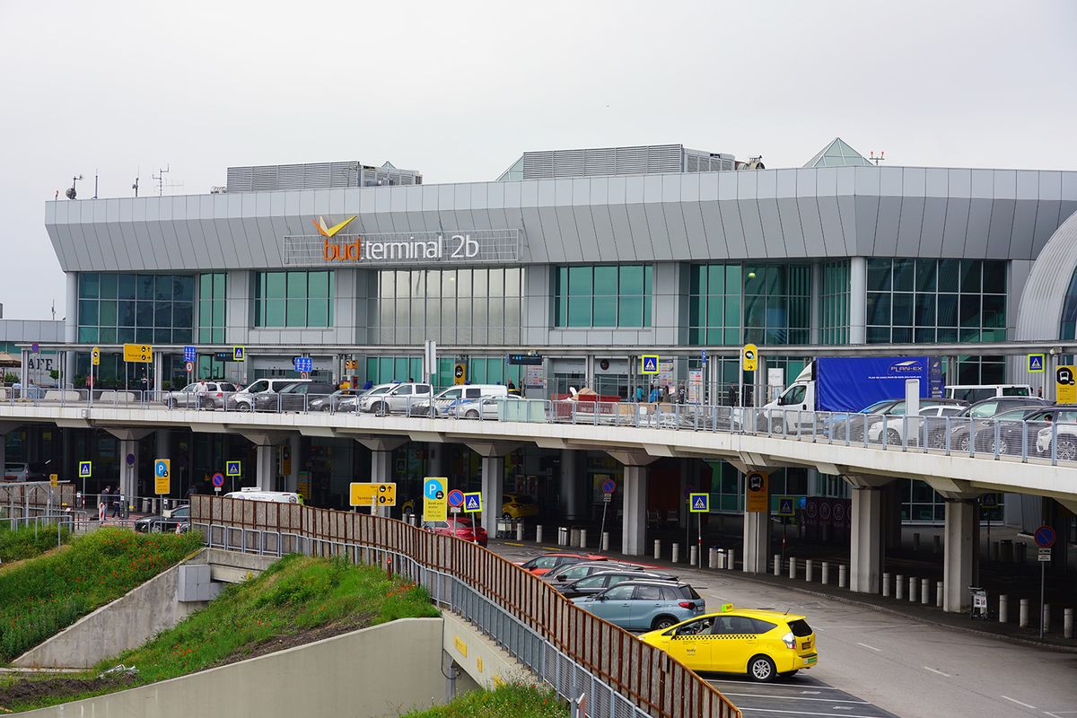 BUDAPEST, HUNGARY -29 MAY 2019- View of the Budapest Ferenc Liszt International Airport (BUD), formerly known as Budapest Ferihegy International Airport, headquarters for Wizz Air (W6).
