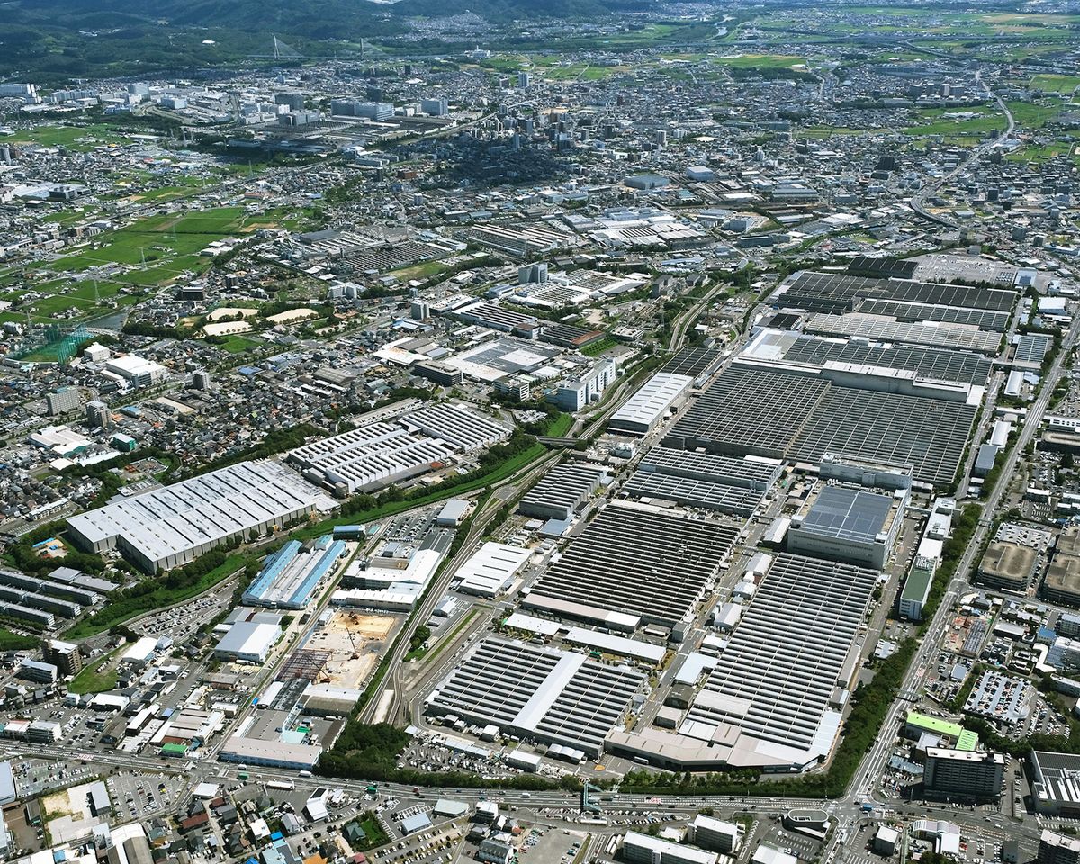 An aerial photo shows the Motomachi factory of Japanese TOYOTA MOTOR CORPORATION  in Toyota City, Aichi Prefecture on Aug. 29, 2023. Toyota, the world's largest car maker, suspended operations at 12 of its 14 domestic plants following the glitch that left the company unable to order supplies due to a system malfunction. ( The Yomiuri Shimbun ) (Photo by NORIAKI SASAKI / Yomiuri / The Yomiuri Shimbun via AFP)