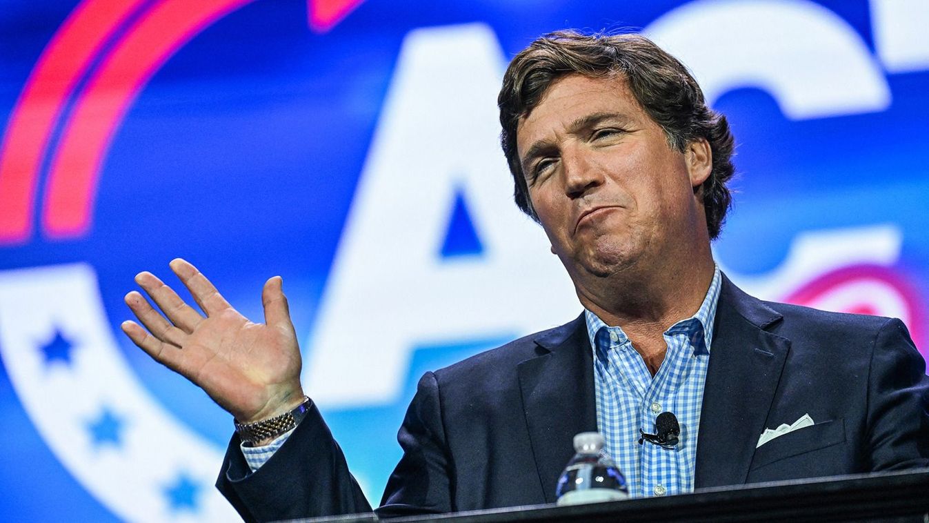 US conservative political commentator Tucker Carlson speaks at the Turning Point Action USA conference in West Palm Beach, Florida, on July 15, 2023. (Photo by GIORGIO VIERA / AFP)