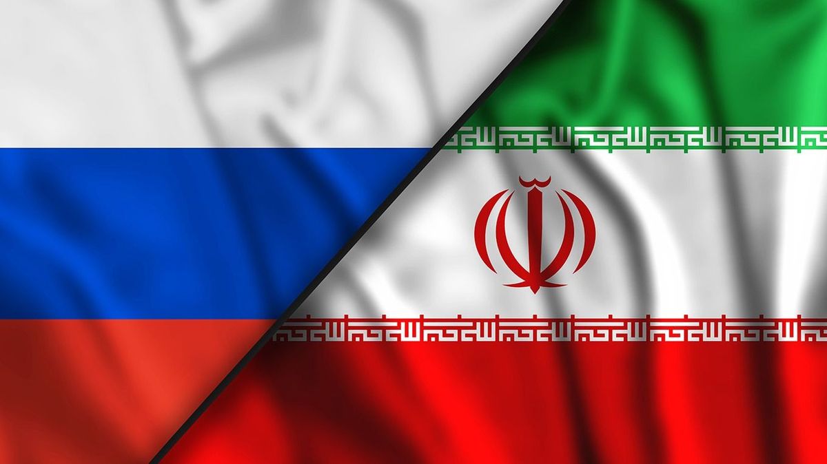 Iran,And,Russia,Two,Folded,Flags,Together,3d,Rendering.,High