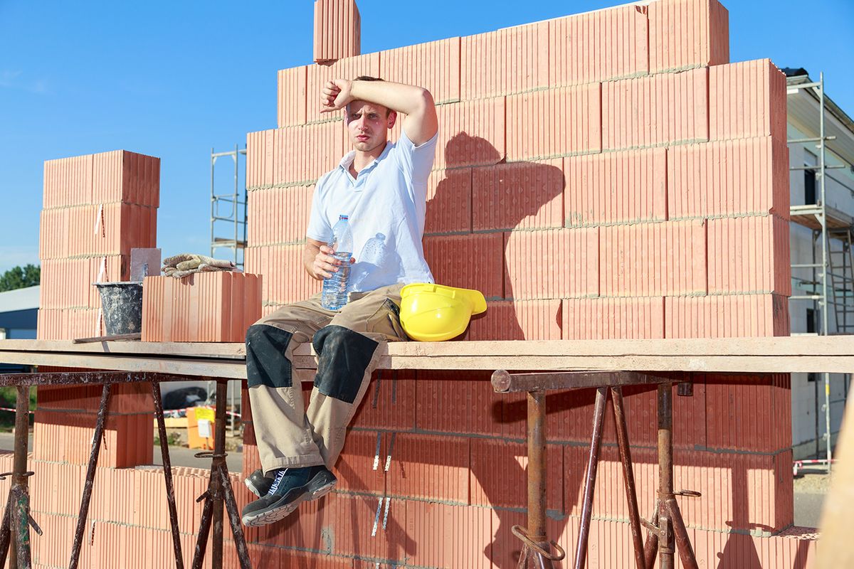 Thirsty,Construction,Worker