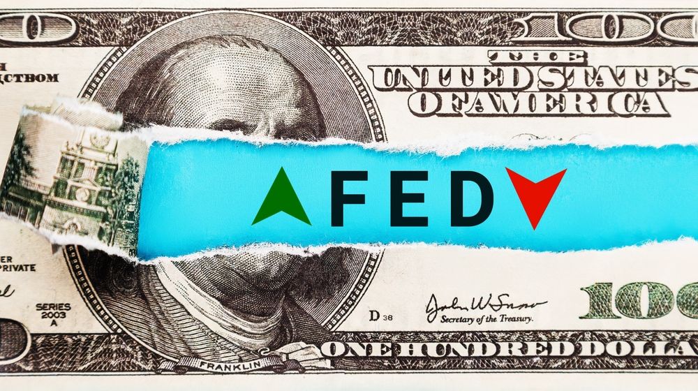 The,Federal,Reserve,Fed,Wording,With,Up,And,Down,Arrow