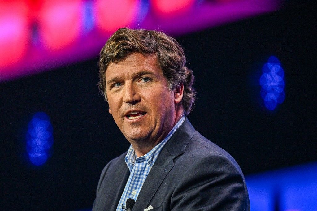 US conservative political commentator Tucker Carlson speaks at the Turning Point Action USA conference in West Palm Beach, Florida, on July 15, 2023. (Photo by GIORGIO VIERA / AFP)