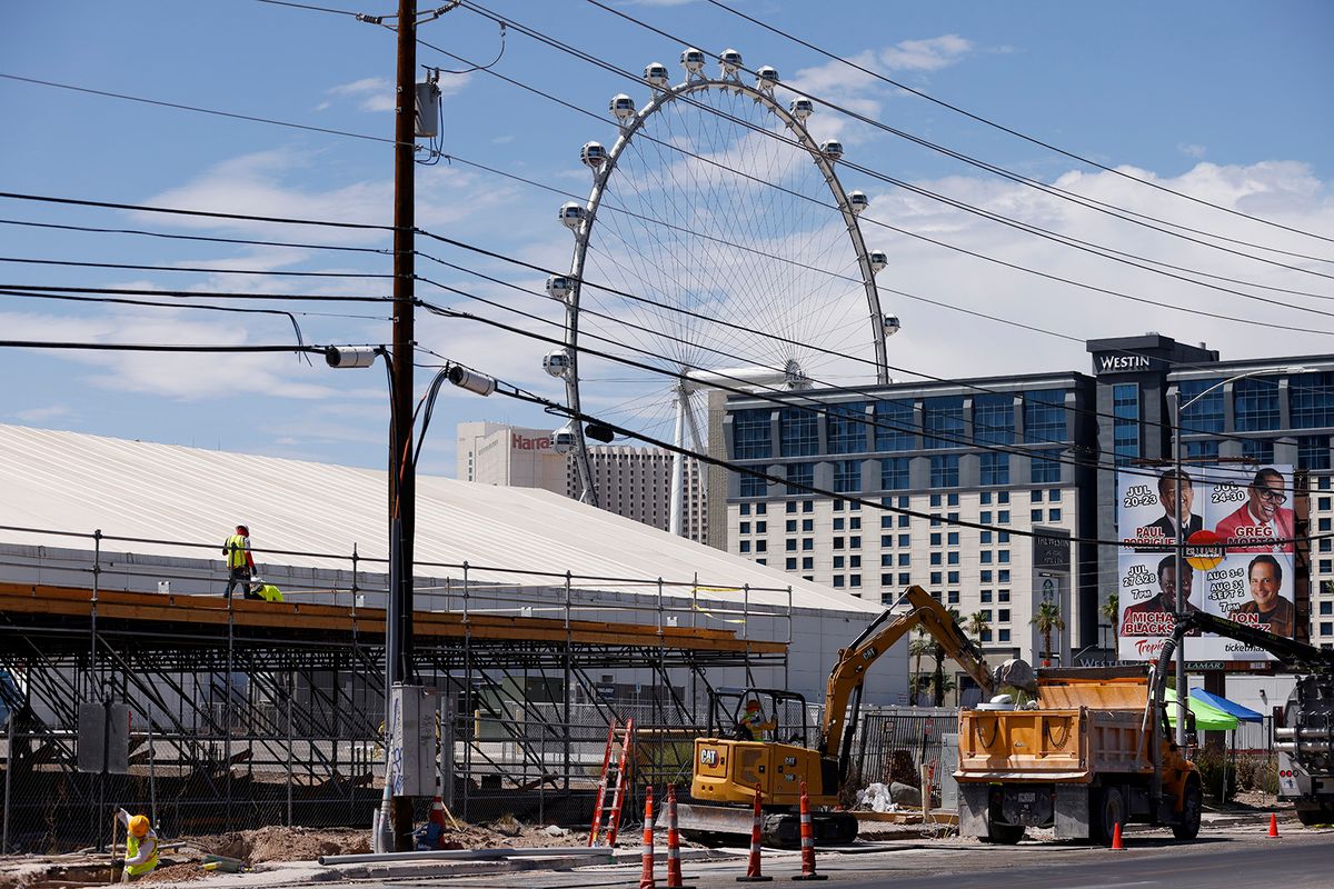 Prep is Underway for the Las Vegas F1 Circuit
epa10782293 Construction is underway for the Las Vegas Formula 1 Grand Prix in Las Vegas, Nevada, USA, 02 August 2023. The Grand Prix will take place between 17-19 November 2023.  EPA/CAROLINE BREHMAN epa10782293 Construction is underway for the Las Vegas Formula 1 Grand Prix in Las Vegas, Nevada, USA, 02 August 2023. The Grand Prix will take place between 17-19 November 2023.  EPA/CAROLINE BREHMAN