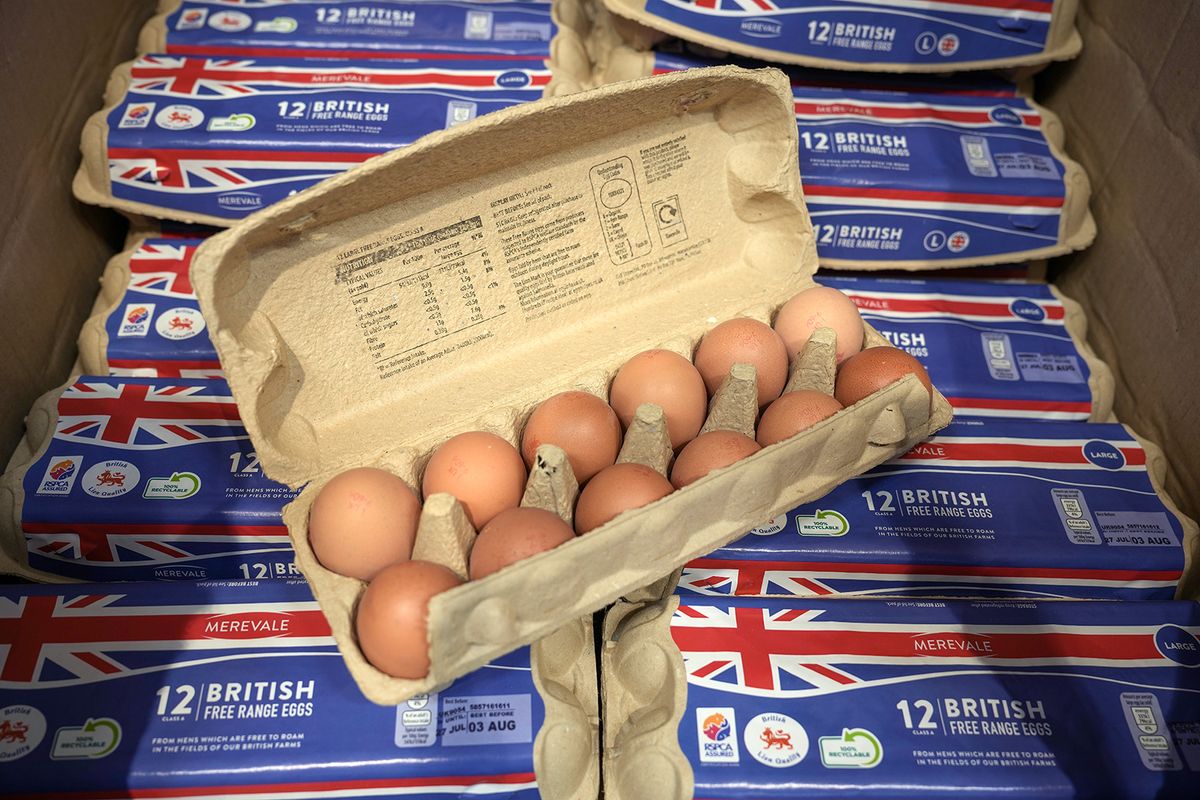 Focus On: Aldi Store Tarleton
TARLETON, UNITED KINGDOM - JULY 22: Eggs are seen for sale at the new Tarleton Aldi store on July 22, 2022 in Tarleton, United Kingdom.  Aldi is the UK’s fifth largest supermarket chain and has 950 stores. The new Aldi store is the first in the Preston area. (Photo by Christopher Furlong/Getty Images)