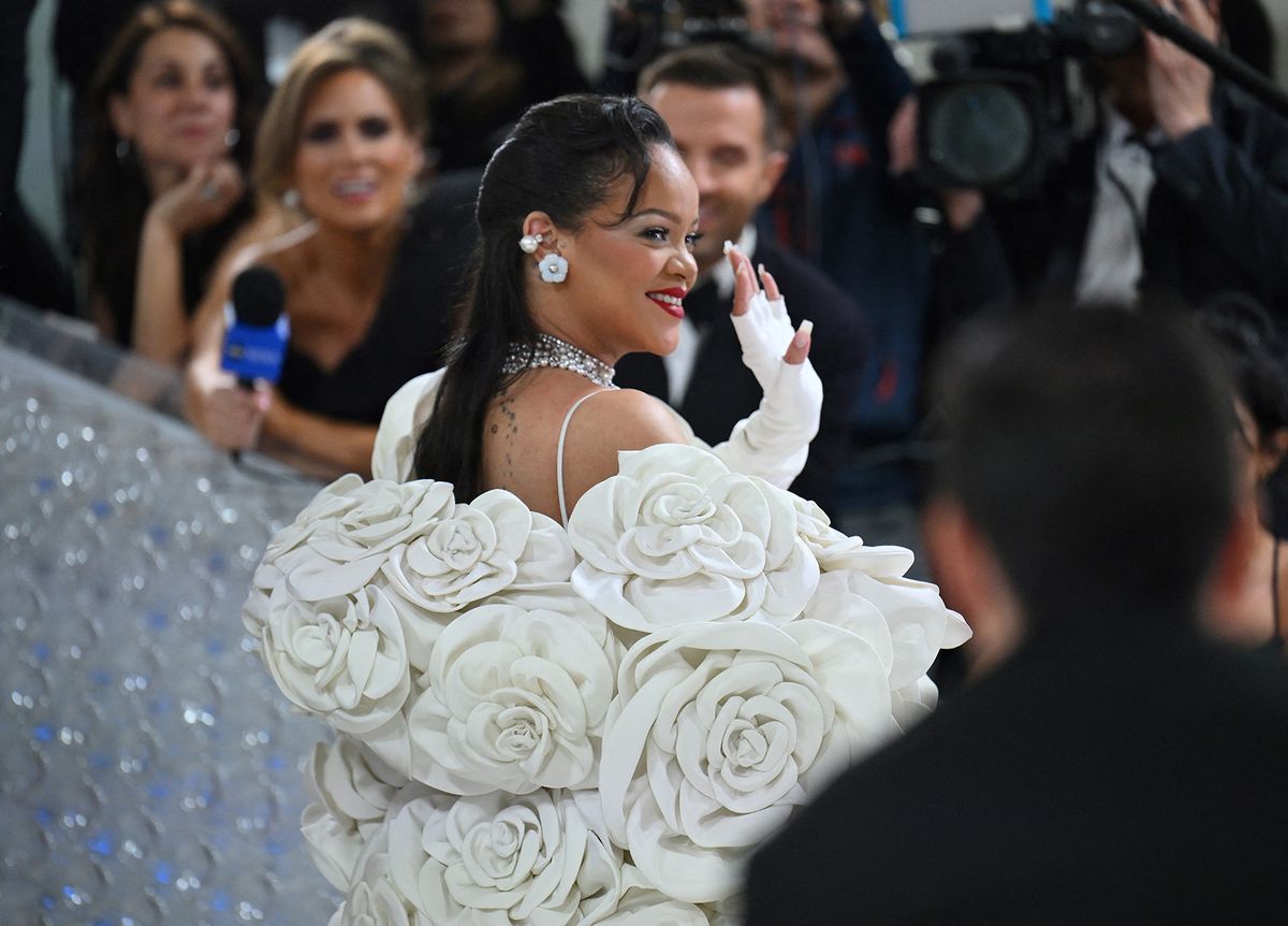 MET Gala
Barbadian singer Rihanna arrives for the 2023 Met Gala at the Metropolitan Museum of Art on May 1, 2023, in New York. The Gala raises money for the Metropolitan Museum of Art's Costume Institute. The Gala's 2023 theme is “Karl Lagerfeld: A Line of Beauty.” (Photo by Angela WEISS / AFP)