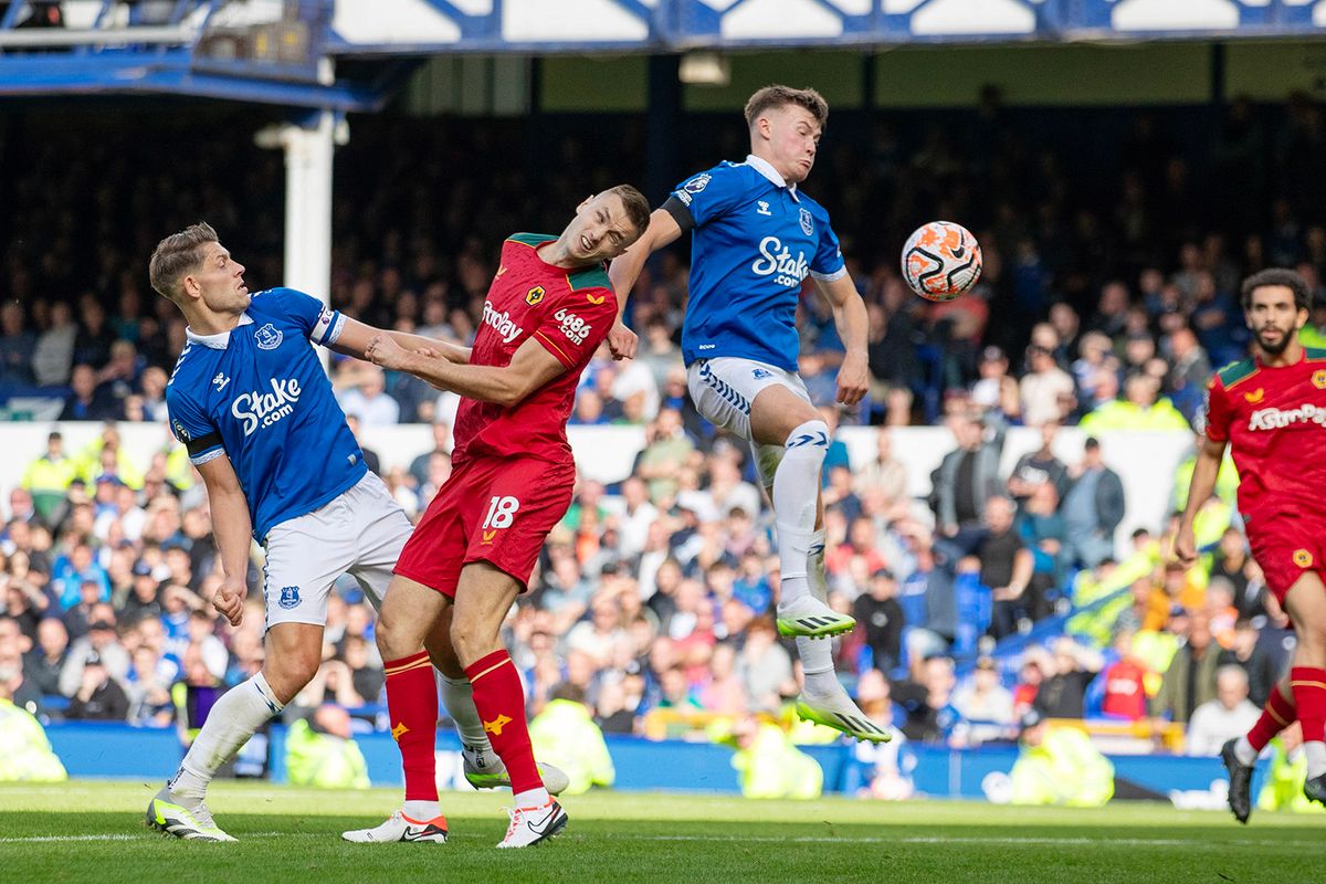 Everton FC v Wolverhampton Wanderers - Premier League
Goal 0-1 Sasa Kalajdzic #18 of Wolverhampton Wanderers scores a goal during the Premier League match between Everton and Wolverhampton Wanderers at Goodison Park, Liverpool on Saturday 26th August 2023. (Photo by Mike Morese/MI News/NurPhoto) (Photo by MI News / NurPhoto / NurPhoto via AFP)