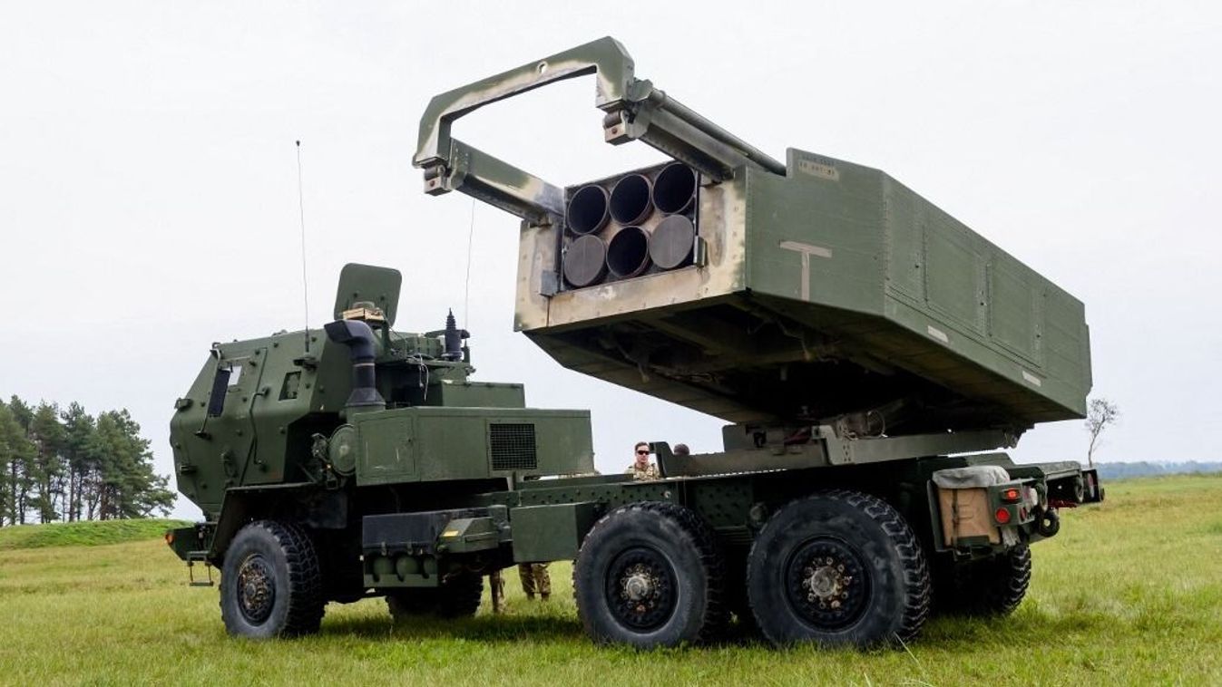 The High Mobility Artillery Rocket Systems (HIMARS) is pictured during the military exercise “Namejs 2022” on September 26, 2022 in Skede, Latvia. (Photo by Gints Ivuskans / AFP)