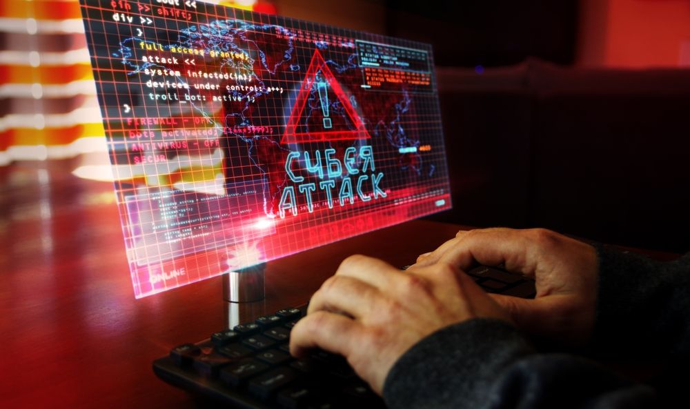 Cyberattack,On,Computer,Screen.,Cyber,Attack,,Security,Breach,And,Russian