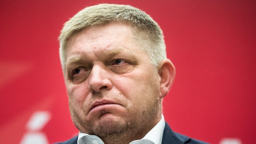 Robert Fico, Slovakia's former Prime Minister and leader of the populist-left Smer-Social Democracy (Smer-SD) party attends a press conference after the general elections in Bratislava, Slovakia on March 1, 2020. (Photo by VLADIMIR SIMICEK / AFP)