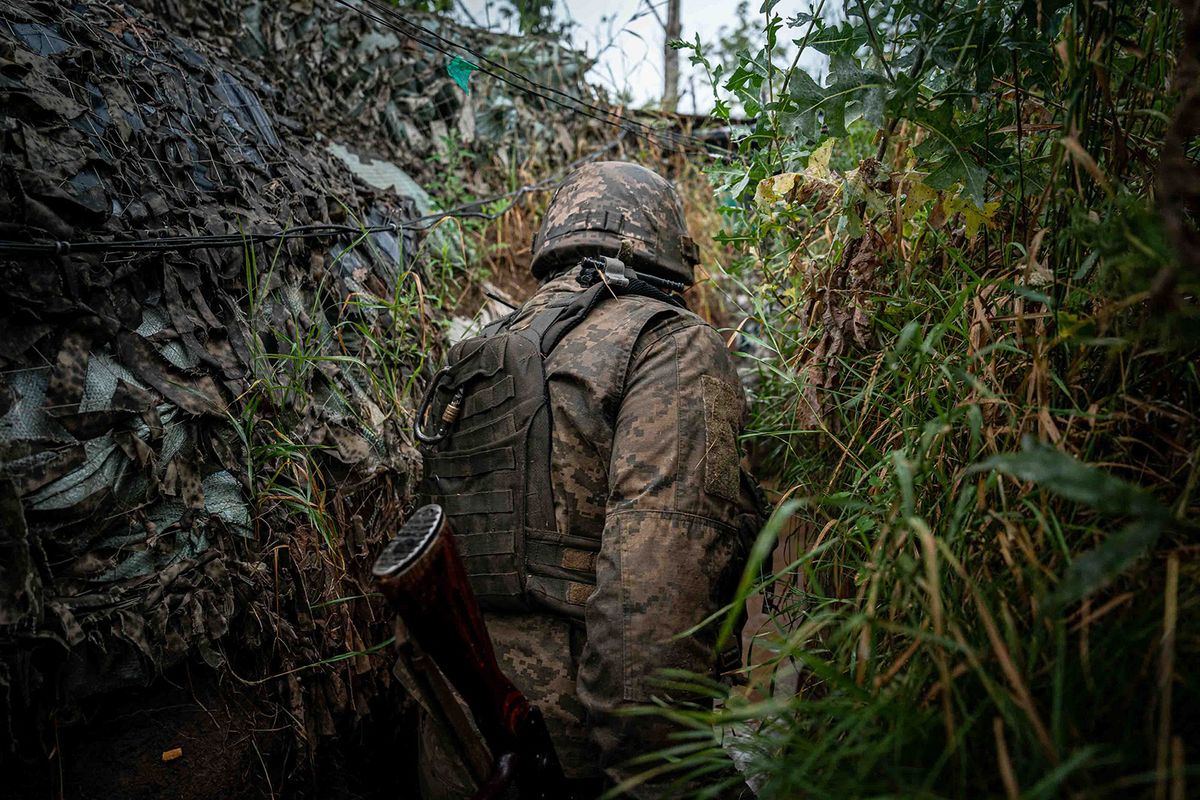 Military mobility of Ukrainian soldiers in Donbas region
NEW YORK, UKRAINE - JULY 28: Ukrainian serviceman walks inside a trench on the frontline near as Russia-Ukraine war continues in New York, Donbas region, Ukraine, on July 28, 2023. Ignacio Marin / Anadolu Agency (Photo by Ignacio Marin / ANADOLU AGENCY / Anadolu Agency via AFP)