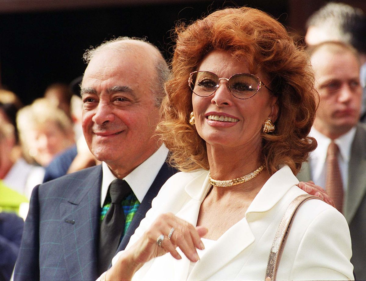 Mohamed Al Fayed deathFile photo dated 07/07/99 of Italian actress Sophia Loren with Mohamed Al Fayed outside Mr Al Fayed's Harrods store in Knightsbridge, London. Former Harrods and Fulham FC owner Mohamed Al Fayed has died at 94, the west London football club confirmed. Issue date: Friday September 1, 2023.