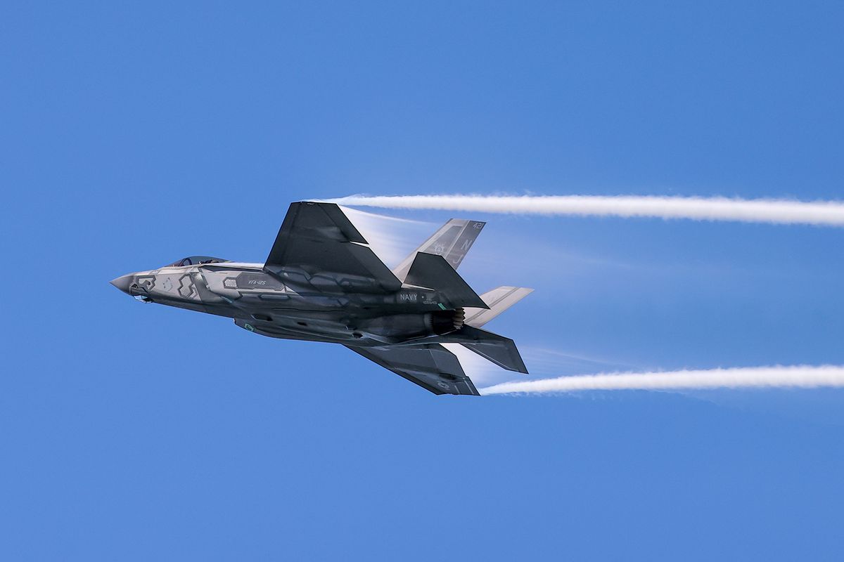 San Francisco Fleet Week 2022
SAN FRANCISCO, CA - OCTOBER 7: An F-35 fighter jet flies over the sky during the Fleet Week in San Francisco, California, United States on October 7, 2022. (Photo by Tayfun Coskun/Anadolu Agency via Getty Images)