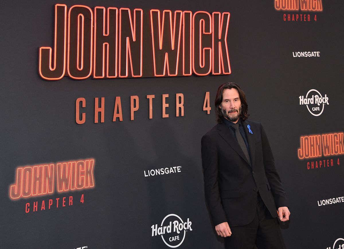 US actor Keanu Reeves arrives for the Los Angeles Premiere of "John Wick: Chapter 4" at the TCL Chinese Theatre in Hollywood, California, on March 20, 2023. (Photo by LISA O'CONNOR / AFP)