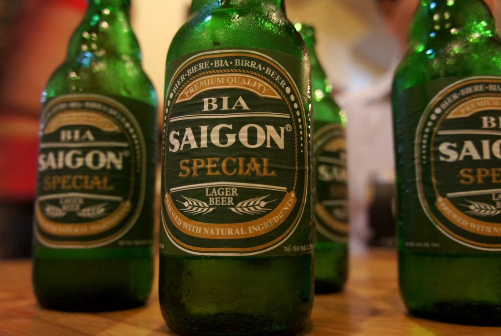 Hanoi,,Vietnam:,Sep,,21,,2010.,Saigon,Beer,Bottle,In,Restaurant.