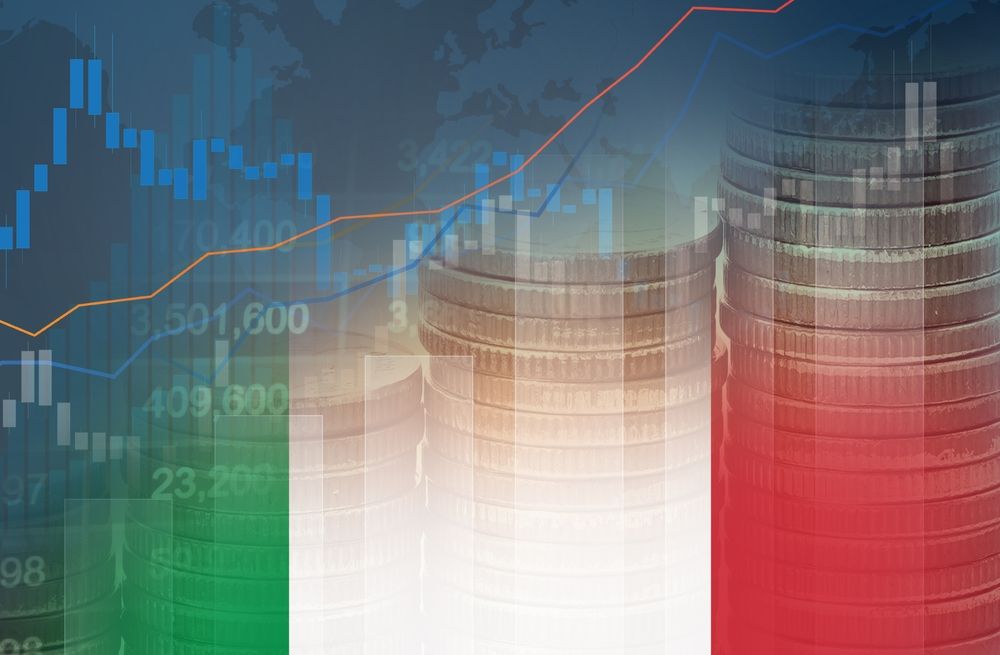 Stock,Market,Investment,Trading,Financial,,Coin,And,Italy,Flag,In