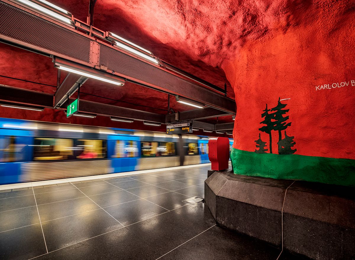 Solna Centrum Metro Station, Stockholm, Stockholm County, Sweden, Scandinavia