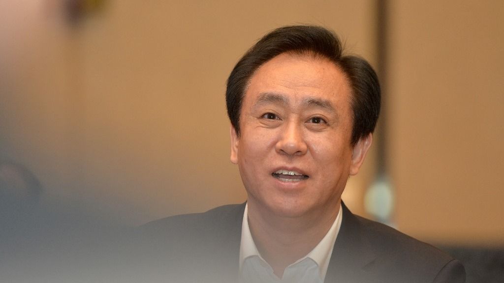 (FILES) This photo taken on June 5, 2017 shows Evergrande's president Xu Jiayin, also known as Hui Ka Yan in Cantonese, attending a meeting in Wuhan, in China's central Hubei province. Billionaire Xu, of beleaguered Chinese property developer China Evergrande, is being held by police, a report said on September 27, 2023, as the debt-ridden company grapples with severe financial difficulties. (Photo by AFP) / China OUT