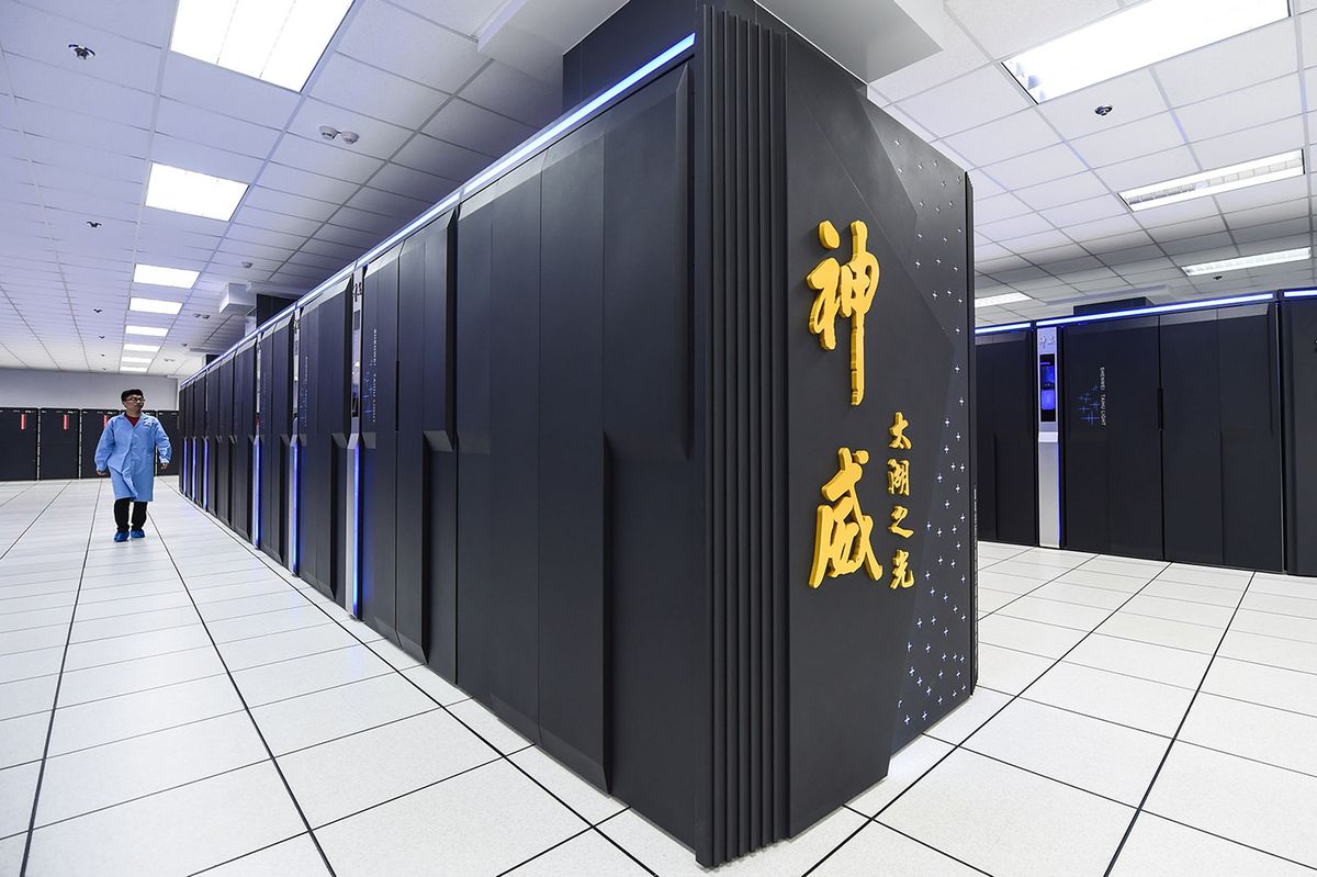 Xinhua Headlines: Key development blueprint offers glimpse into China's sci-tech futureXinhua Headlines: Key development blueprint offers glimpse into(210309) -- BEIJING, March 9, 2021 (Xinhua) -- Photo taken on Oct. 16, 2018 shows Chinese supercomputer "Sunway TaihuLight" at the Chinese National Supercomputing Center in Wuxi, east China's Jiangsu Province. (Xinhua/Li Bo)Xinhua News Agency / eyevineContact eyevine for more information about using this image:T: +44 (0) 20 8709 8709E: info@eyevine.comhttp://www.eyevine.com March , 2021 