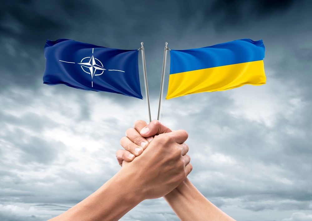 Alliance,Of,Nato,And,Ukraine,,Flag,,Cooperation