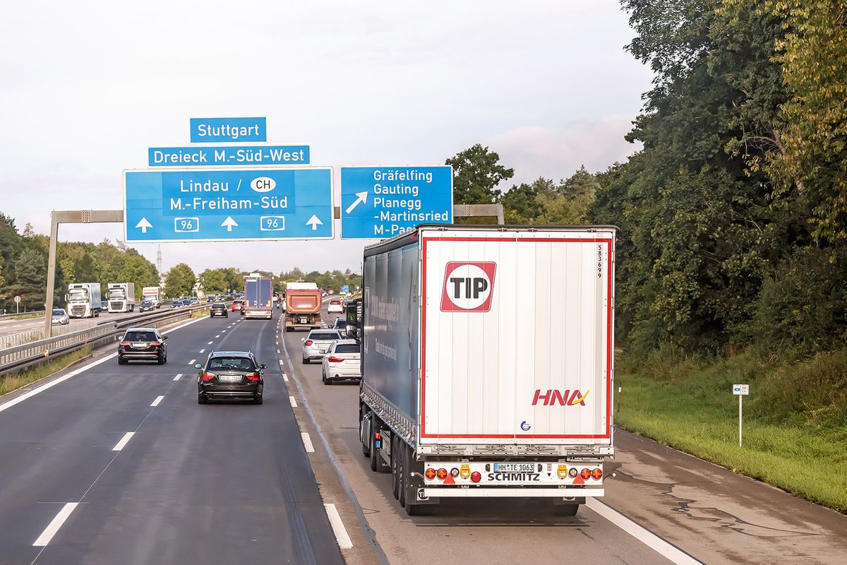 08,August,2019,,Munich,,Germany:,Cargo,Truck,On,German,Highway