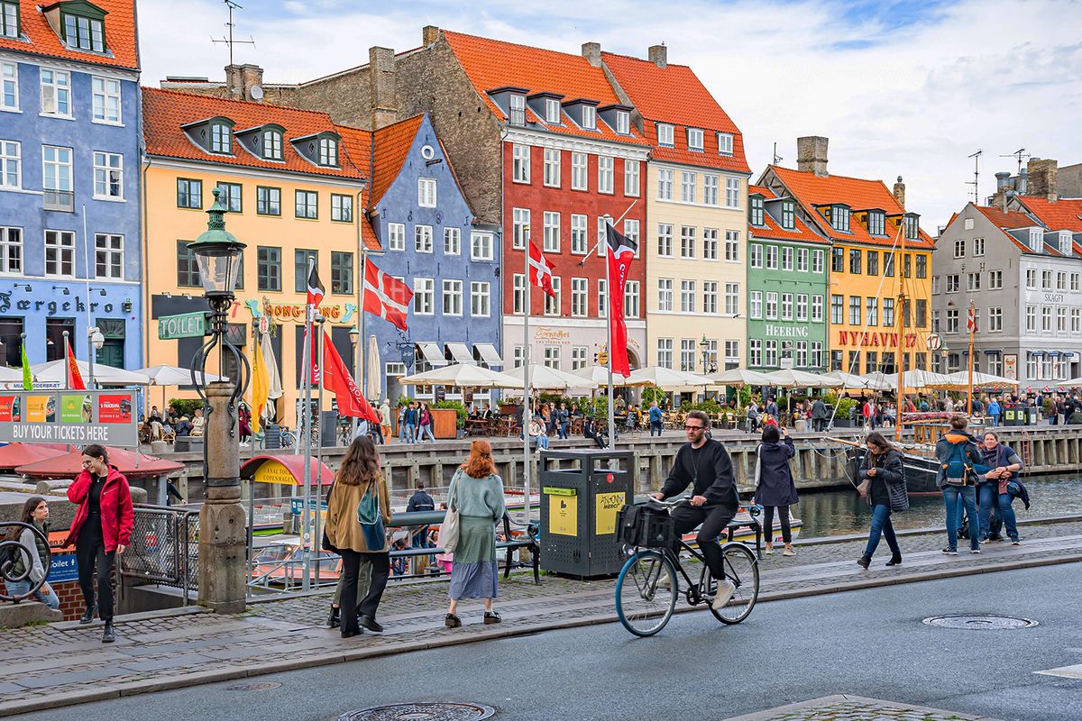 Copenhagen,,Denmark,-,May,23,2022:,Cyclist,,Pedestrians,And,Tourists