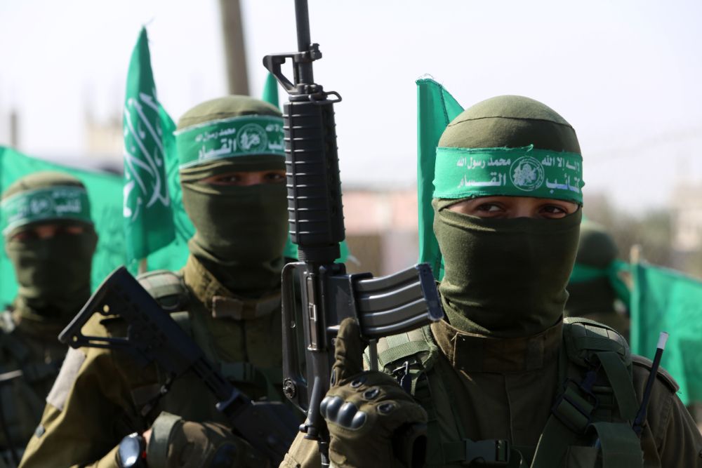 Palestinian,Hamas,Militants,Take,Part,In,An,Anti-israel,Military,Show