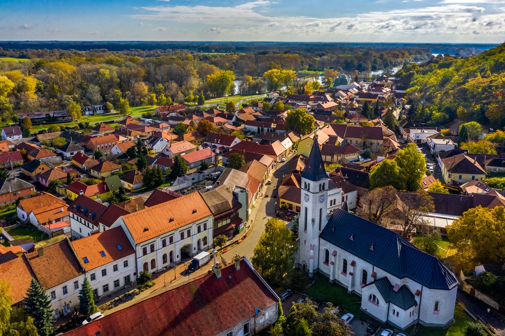 Tokaj,,Hungary,-,Aerial,View,Of,The,Heart,Of,Jesus