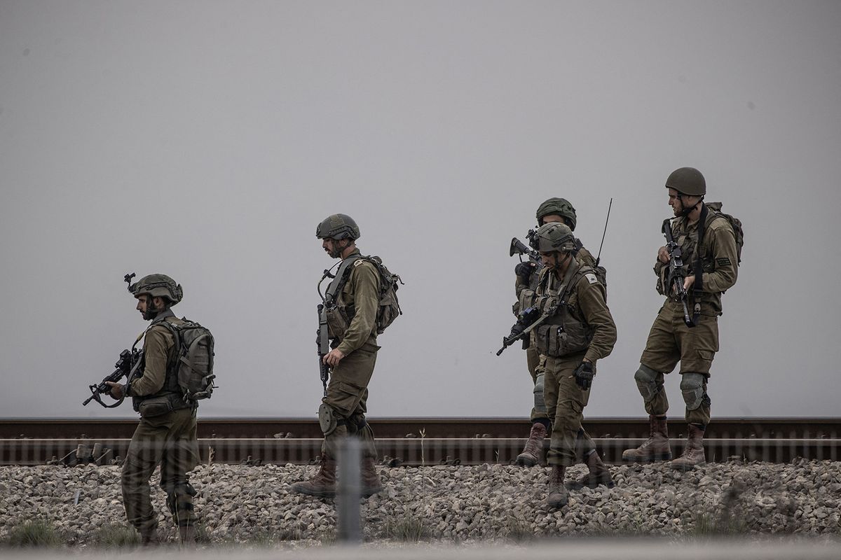 SDEROT, ISRAEL - OCTOBER 09: Israeli army take security measures after Hamas launched Operation Al-Aqsa Flood in Sderot, Israel on October 09, 2023. Mostafa Alkharouf / Anadolu Agency (Photo by Mostafa Alkharouf / ANADOLU AGENCY / Anadolu Agency via AFP)