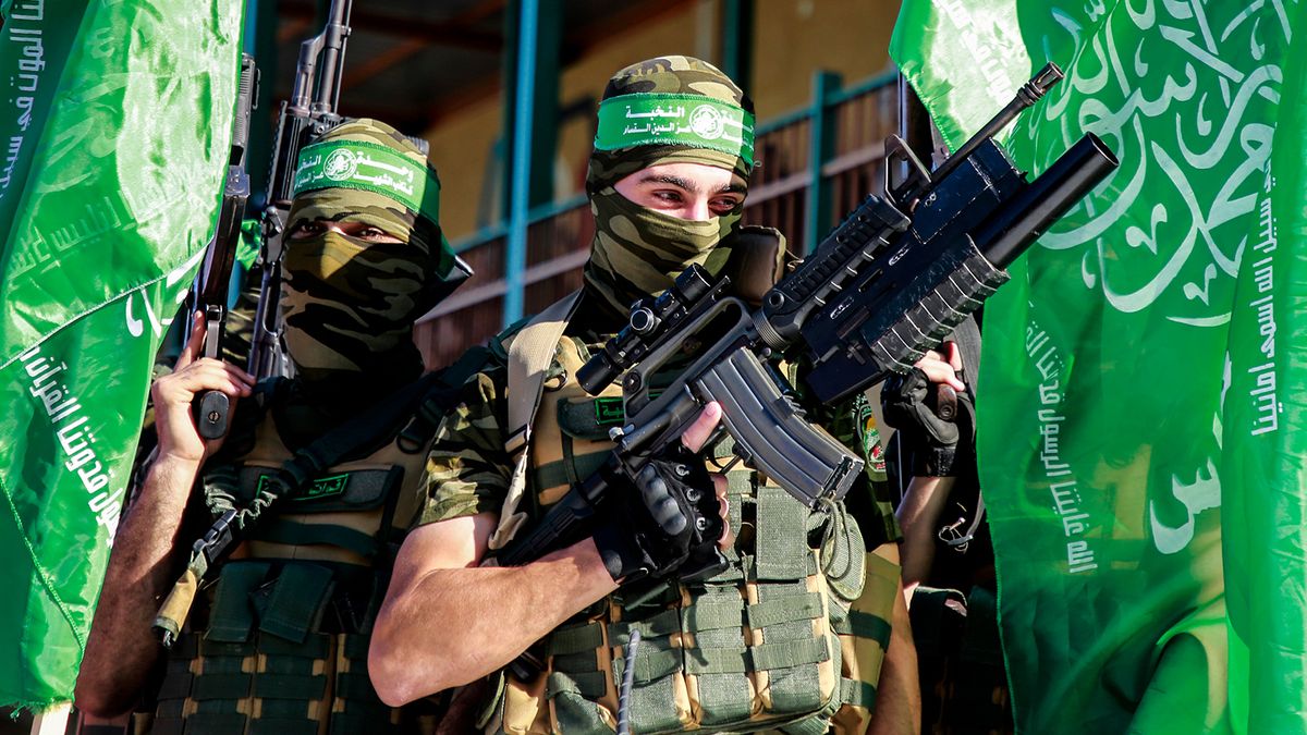 Palestinians,Supporters,Of,Hamas,Attend,An,Anti-israel,Rally,In,ThePalestinians supporters of Hamas attend an anti-Israel rally in the presence of Yahya Sinwar, leader of Hamas in the Gaza Strip, in Gaza City, on May 25, 2021. Photo by Abed Rahim Khatib