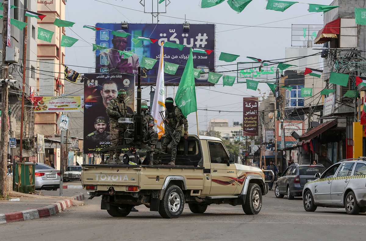Al-qassam,Brigades,Members,,Deployed,In,The,Streets,,During,The,35th