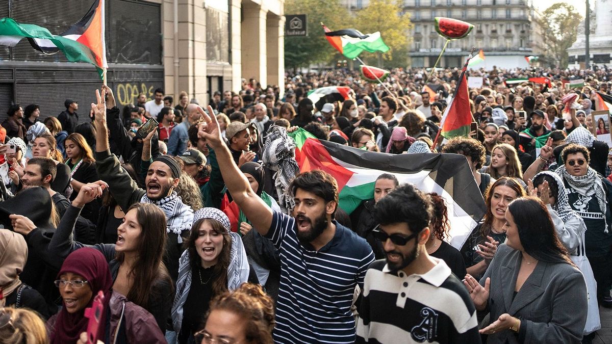 PARIS - DEMONSTRATION IN SUPPORT OF PALESTINIANS - ISRALEO PALESTINIAN CONFLICT