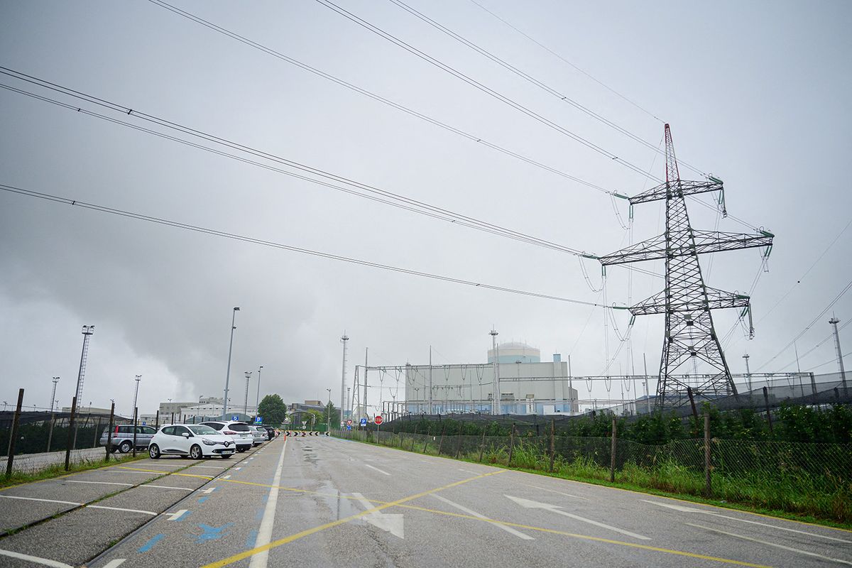 This photograph taken on August 5, 2023 shows a general view of the Krsko Nuclear Power Plant in Krsko, south-east Slovenia on August 5, 2023. Three people have died after flooding and landslides caused by heavy rains cut off access to villages and disrupted traffic in northeastern and central Slovenia as the country's environment agency issued the highest "red alert" warning due to the heavy rainfall. (Photo by Jure Makovec / AFP)