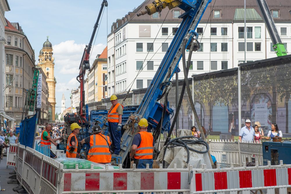 Munich,Germany,July,29,,2020:,Works,In,Downtown,Munich,For