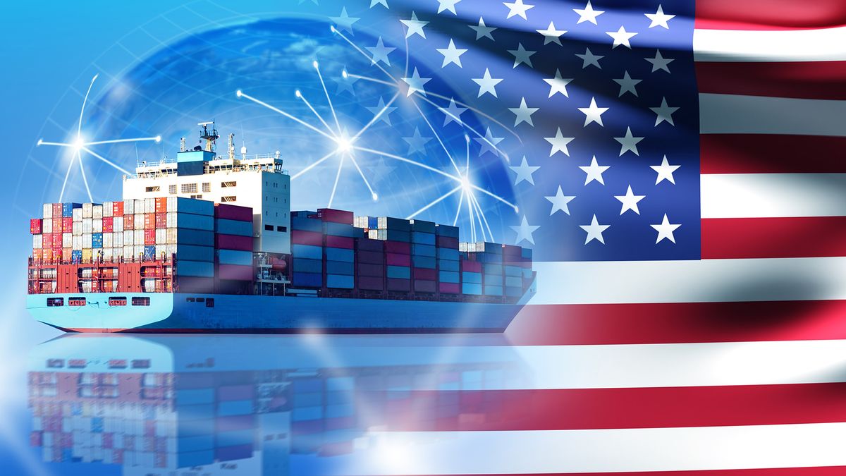 International,Shipping.,Ship,With,Usa,Flag.,Sending,Goods,From,Us