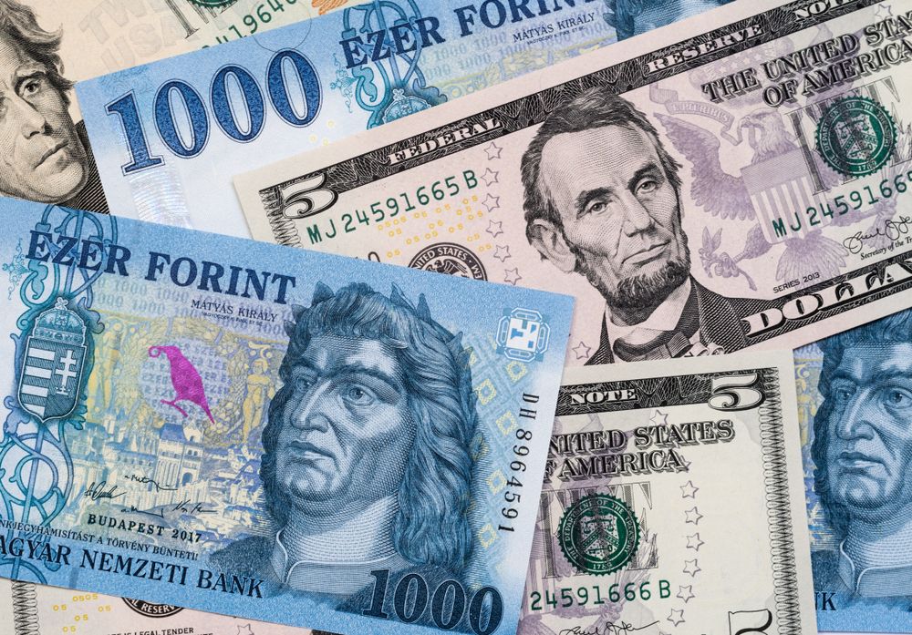 Hungarian,Forint,And,Us,Dollar,Banknotes,Mixed.,Us,Dollar,Forint